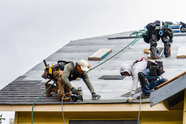 Professional Gutter Installation technician working in Augusta, MO